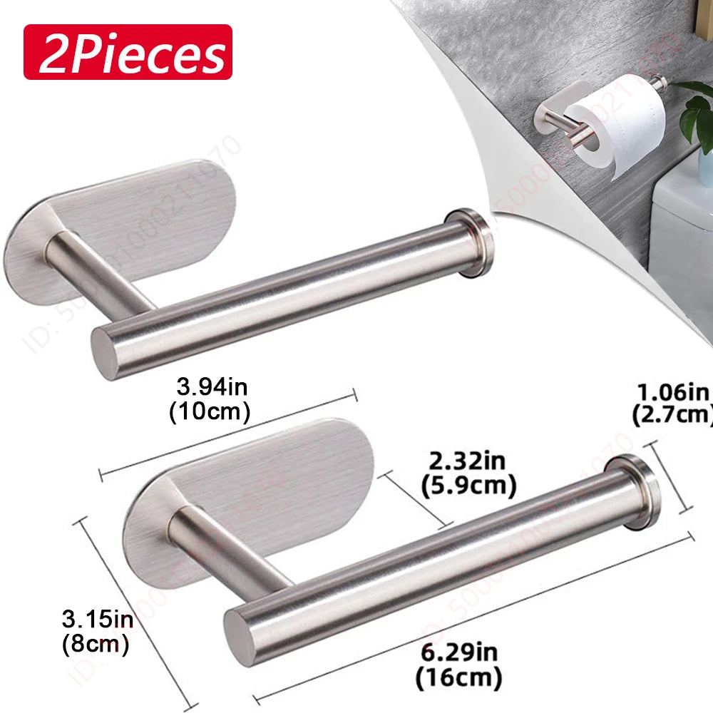1~2PCS Toilet Paper Rack Bathroom Paper Towel Holder Adhesive Absorbent Paper Dispenser WC Kitchen Hardware Storage Accessories