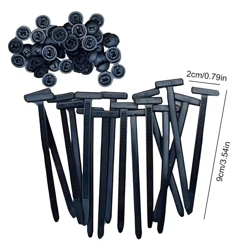 100pcs Nylon Cable Ties Buckle Auto Fastener Screw Replacement Clip Car Fenders Trunk Engine Guard Panel Wire Management Tools