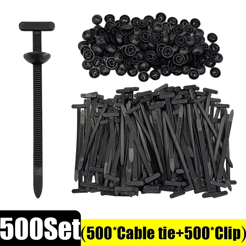 100pcs Nylon Cable Ties Buckle Auto Fastener Screw Replacement Clip Car Fenders Trunk Engine Guard Panel Wire Management Tools