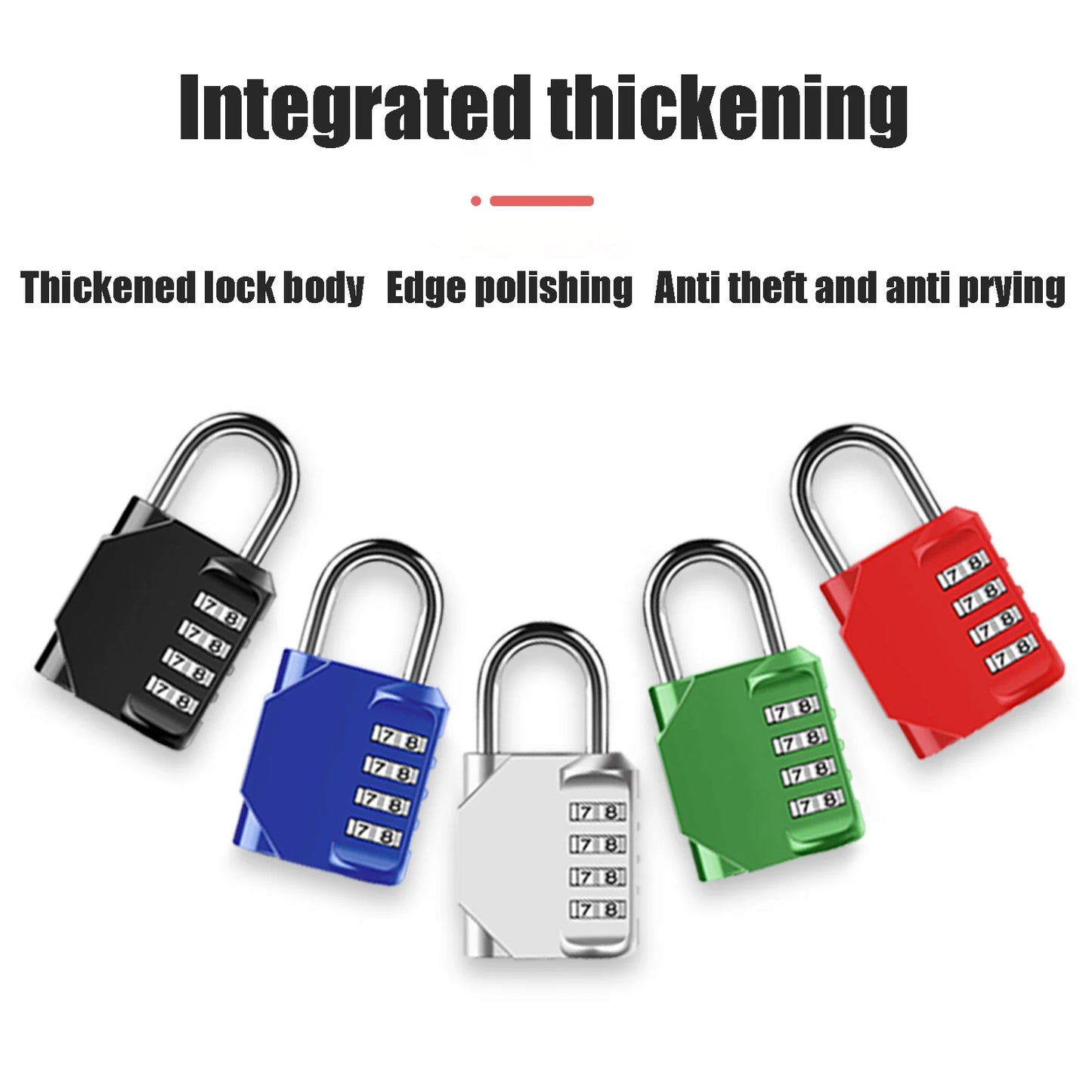 Travel Padlock Anti-theft Backpack Small Padlock Resettable 3/4 Digit Combination Suitcase Password Code Lock Luggage Padlock