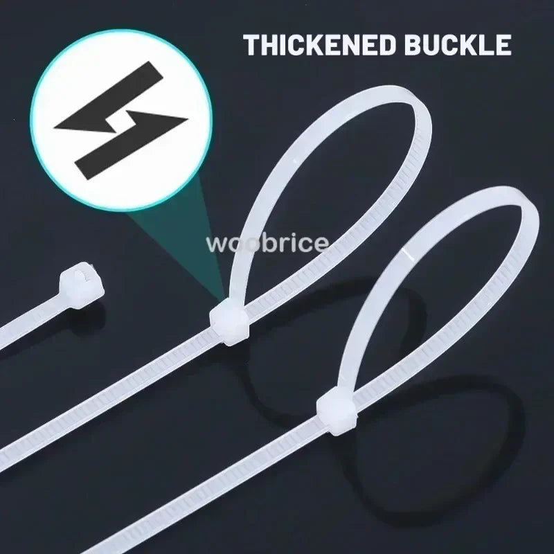 10-1000 pcs plastic clamping collar rilsan Cable ties clamp greenhouse plastic clamps self-tightening plastic necklace belts