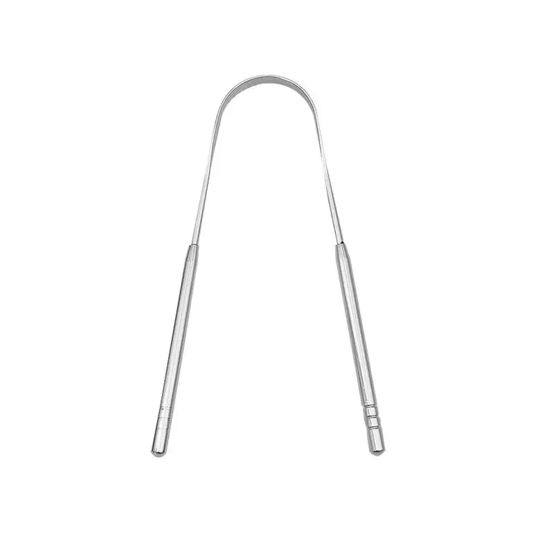 Non-slip Handle Tongue Scraper Portable Single Layer Tongue Scraper Reusable Stainless Steel Oral Mouth Brush Case Tongue Clean