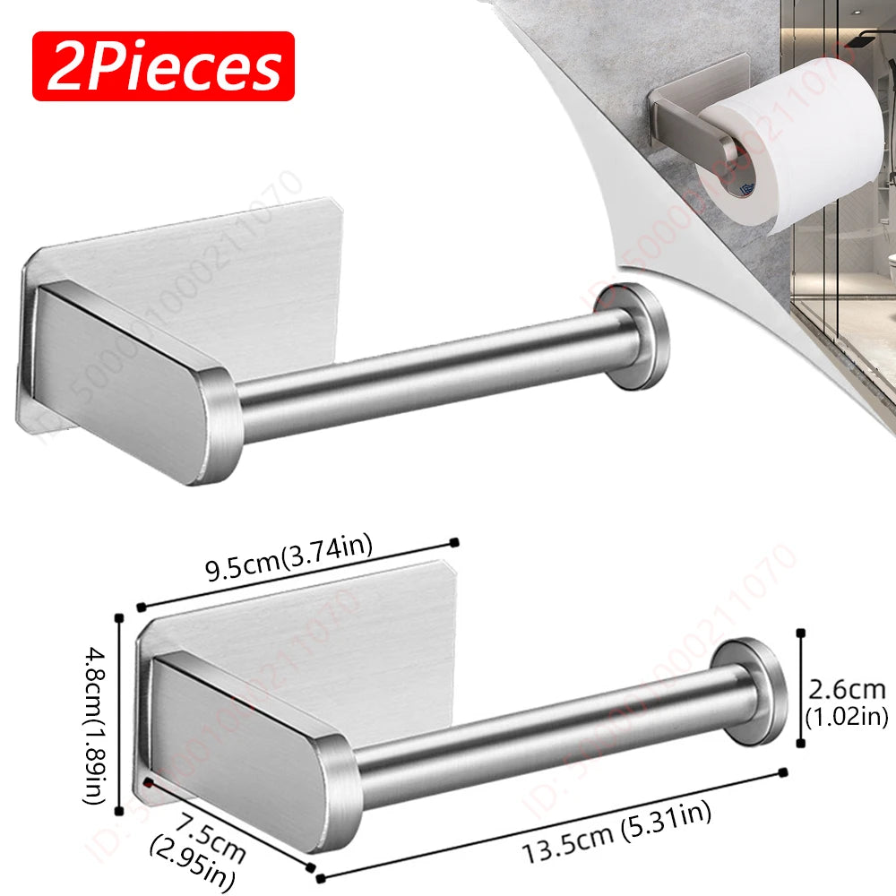 1~2PCS Toilet Paper Rack Bathroom Paper Towel Holder Adhesive Absorbent Paper Dispenser WC Kitchen Hardware Storage Accessories