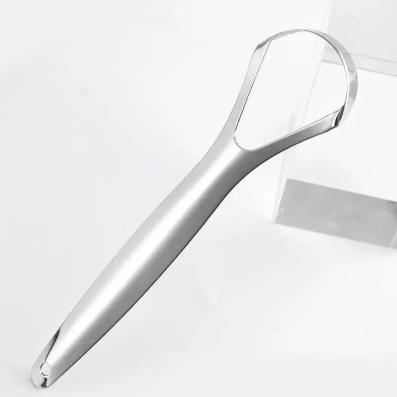 Non-slip Handle Tongue Scraper Portable Single Layer Tongue Scraper Reusable Stainless Steel Oral Mouth Brush Case Tongue Clean