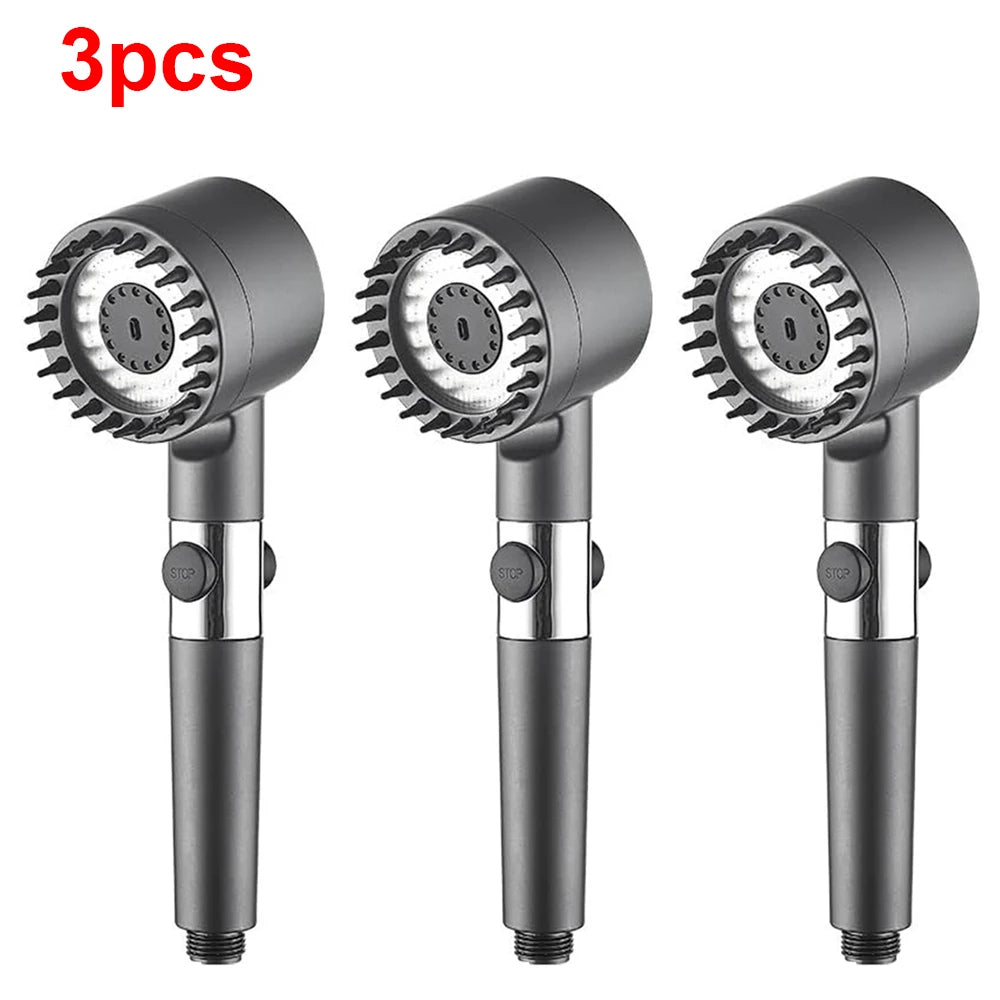 3 Modes Filter Powerful Shower Head Massage Spa High Pressure Water Saving Handheld Showerhead with ON/OFF Switch for Bathroom
